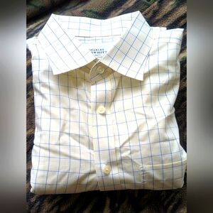 Charles Tyrwhitt Men's Blue Checkered Shirt